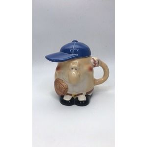 Ganz Baseball Player Coffee Mug and Lid 2 Piece Novelty Original Sticker EM5631